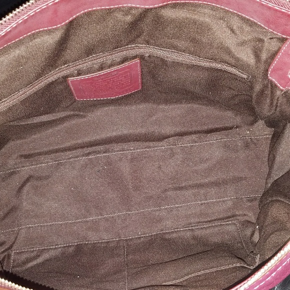 Coach Chelsea Wine Pebbled Leather Satchel Purse - Picture 3 of 6